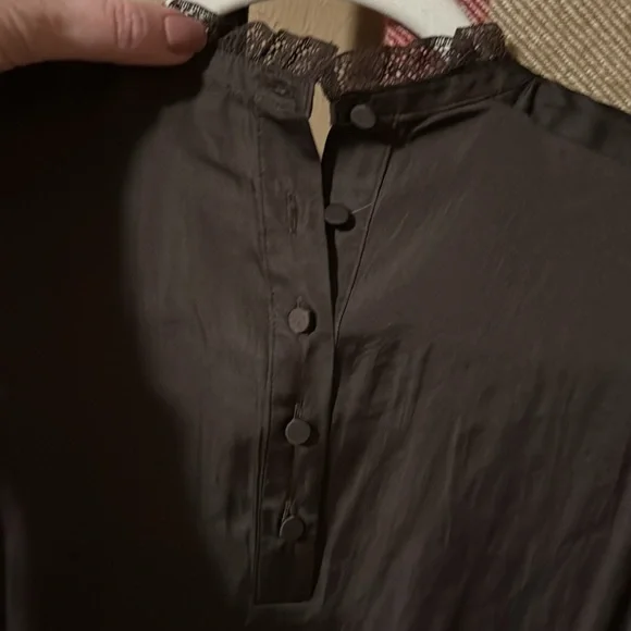 NWT Jcrew Dark Brown Silky Blouse L - Picture 9 of 9